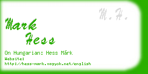 mark hess business card